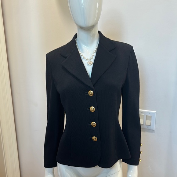 St. John Jackets & Blazers - St. John Elegant Black Blazer with Gold Accents.  Light weight